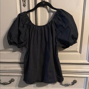 Elegant Black Puff Sleeve Top